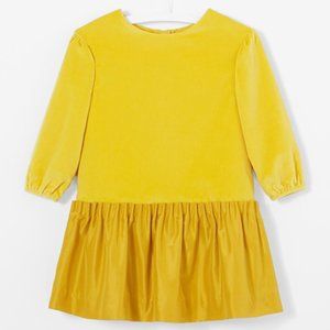 Jacadi yellow golden velvet dress